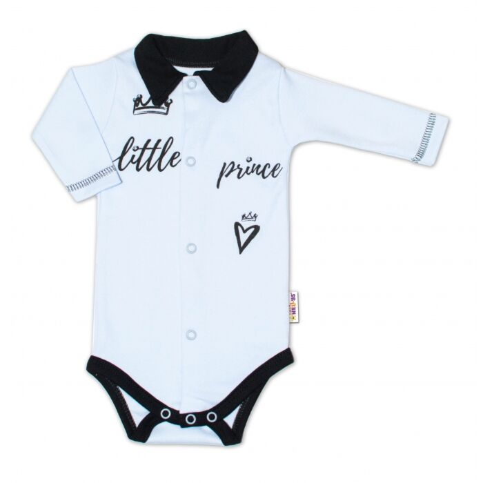 Baby Nellys Body Dlhý Rukáv S Golierikom Little Prince Modré