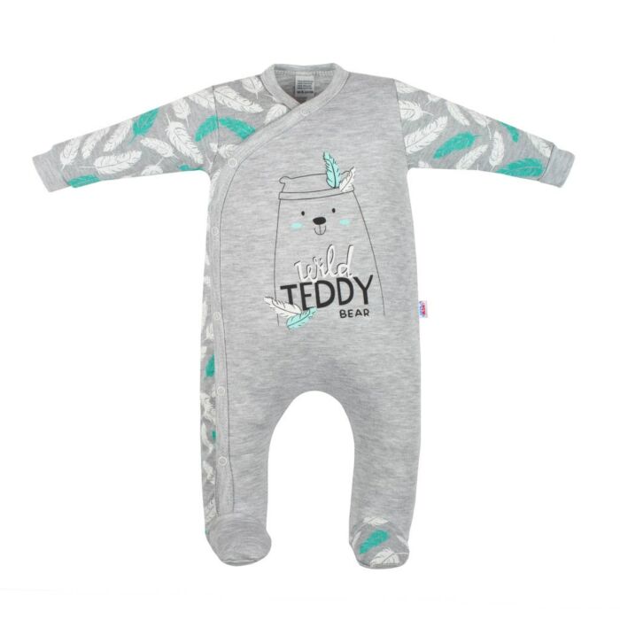 New Baby Dojčenský Bavlnený Overal Wild Teddy