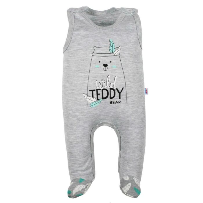 New Baby Dojčenské Bavlnené Dupačky Wild Teddy