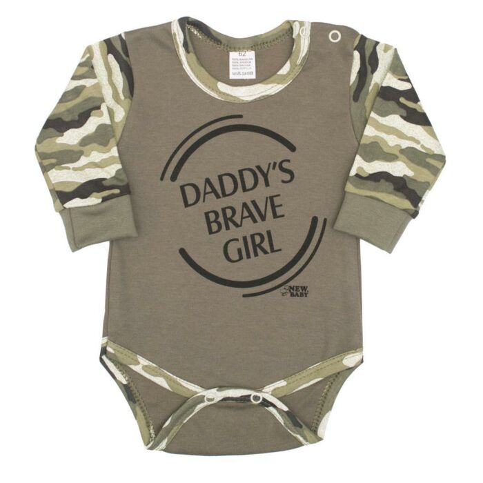 New Baby Body Dlhý Rukáv Army Girl