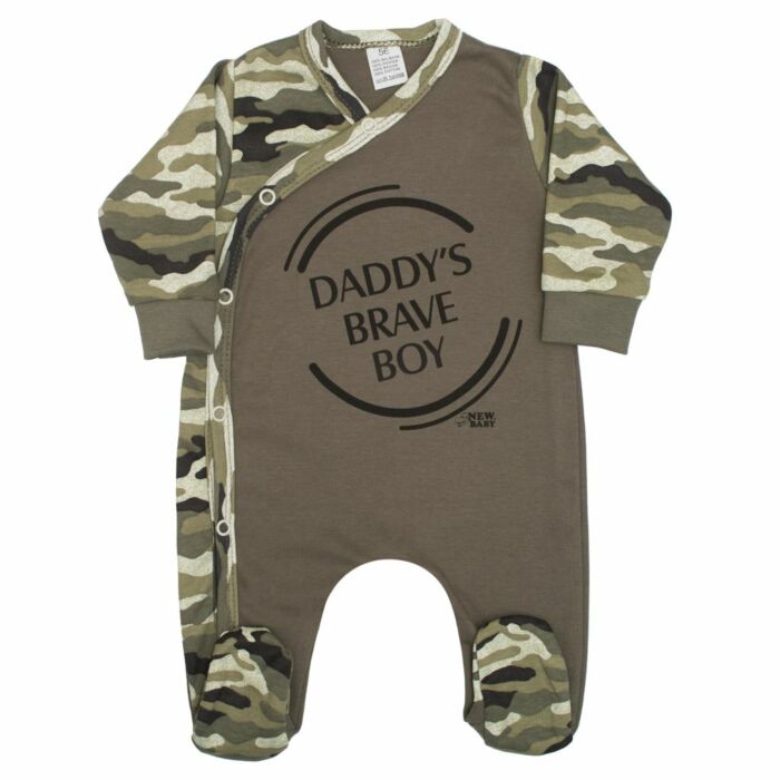 New Baby Dojčenský Overal Army Boy