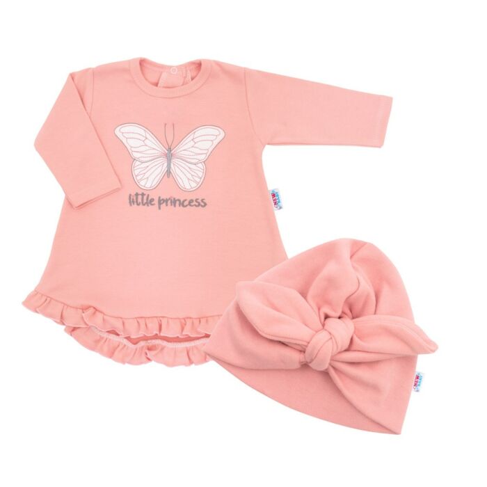 New Baby Šatôčky S Čiapočkou Turban Little Princess Pink