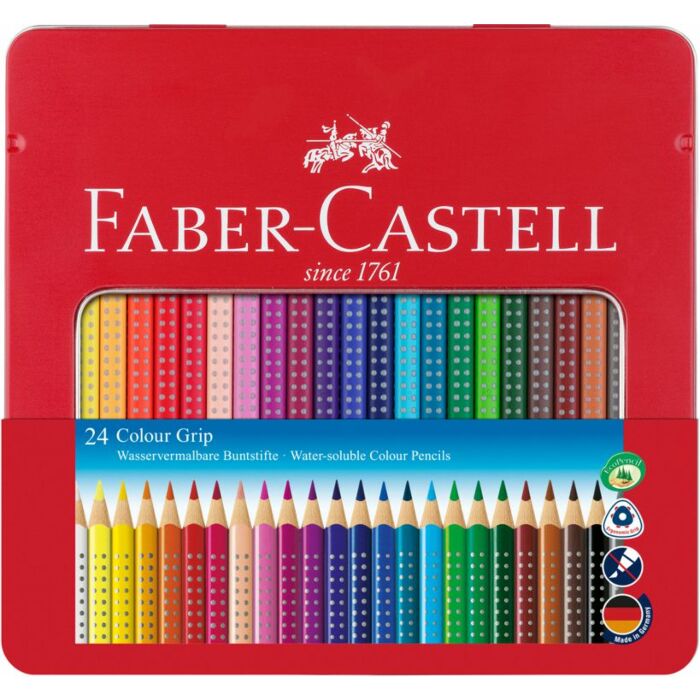 Faber Castell Pastelky Akvarelové Colour Grip Set 24 Farebných V Plechu 
