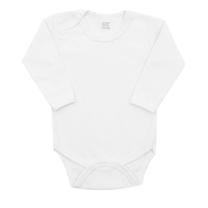New Baby Luxusné Bavlnené Body Dlhý Rukáv Biele