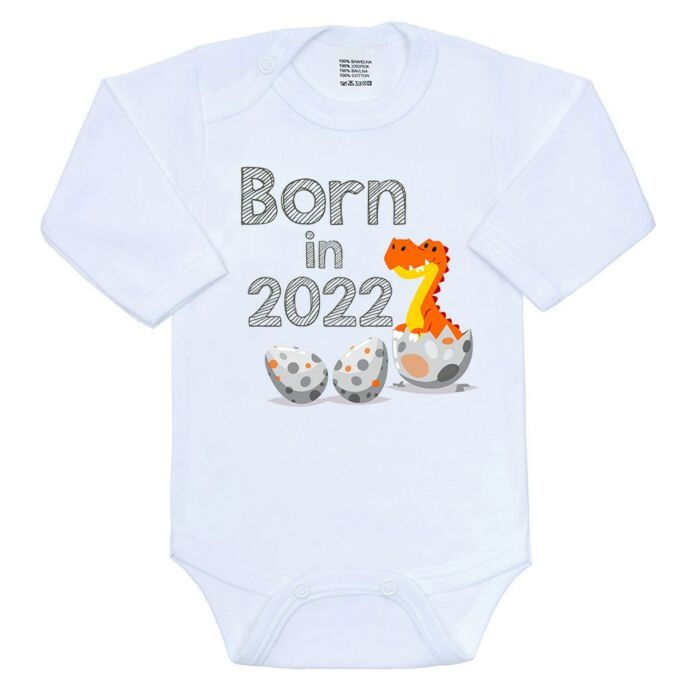 New Baby Body S Potlačou Born in 2022 Dino