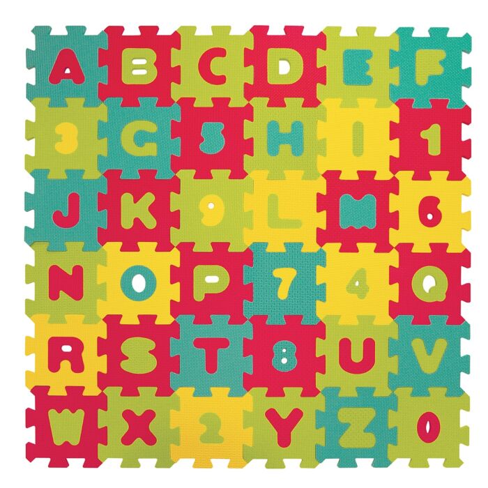 Ludi Puzzle Penové 90x90cm Písmená A Čísla