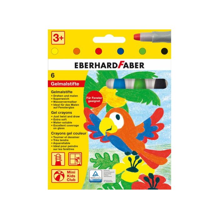 EberhardFaber Gélové Pastelky 6 Základných Farieb 