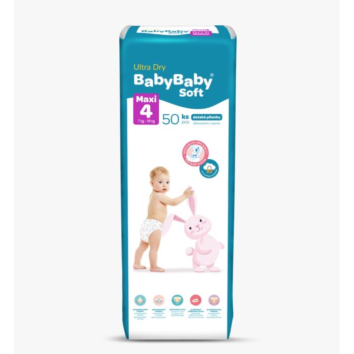 Baby Baby Soft Detské Plienky Ultra Dry Maxi 7-18kg 50ks