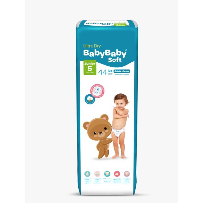 Baby Baby Soft Detské plienky Ultra Dry Junior 12-25kg 44ks