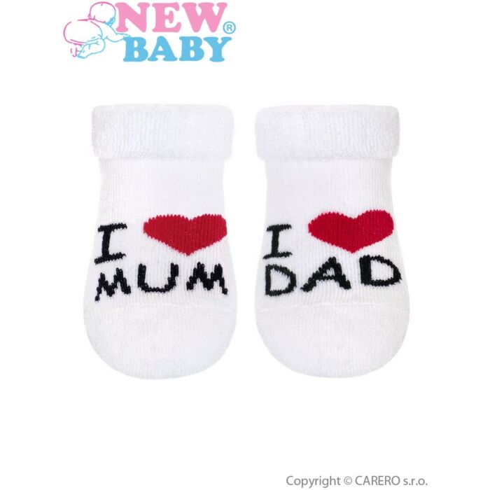 New Baby Dojčenské Froté Ponožky I Love Mum&Dad