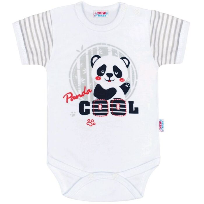 New Baby Dojčenské Body S Krátkym Rukávom Panda