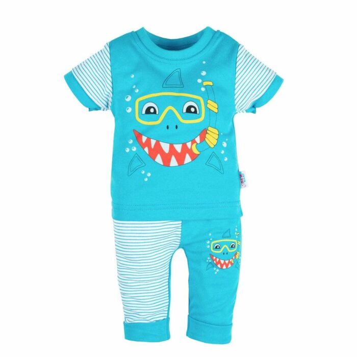 New Baby Dojčenské Tričko S Krátkym Rukávom A Tepláčiky Shark