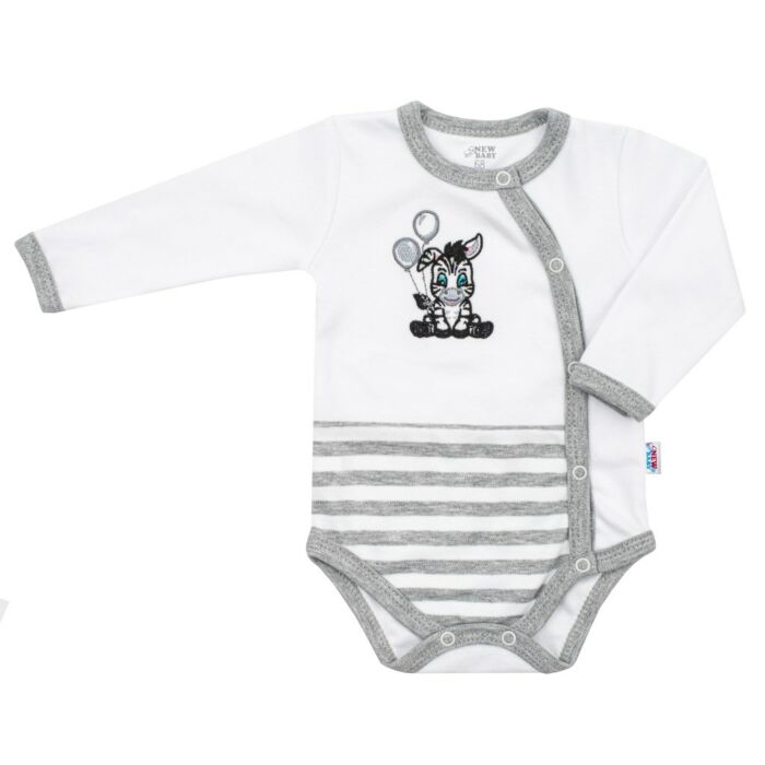 New Baby Dojčenské Bavlnené Celorozopínacie Body Zebra Exclusive