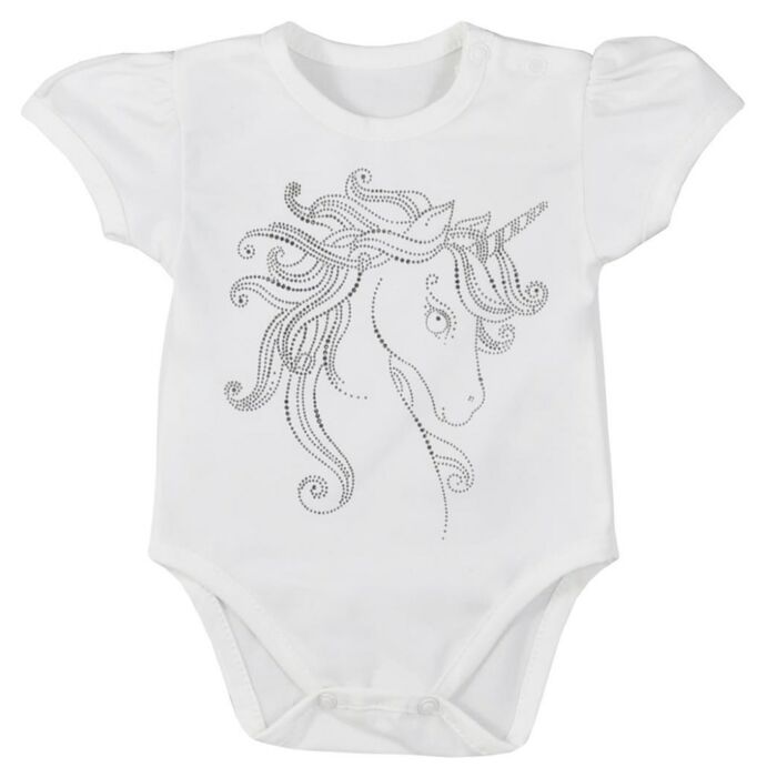 KOALA Dojčenské Letné Body Unicorn Summer Biele
