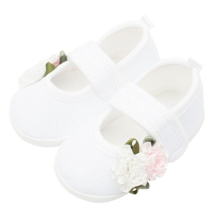 New Baby Dojčenské Capačky Linen Biele Roses