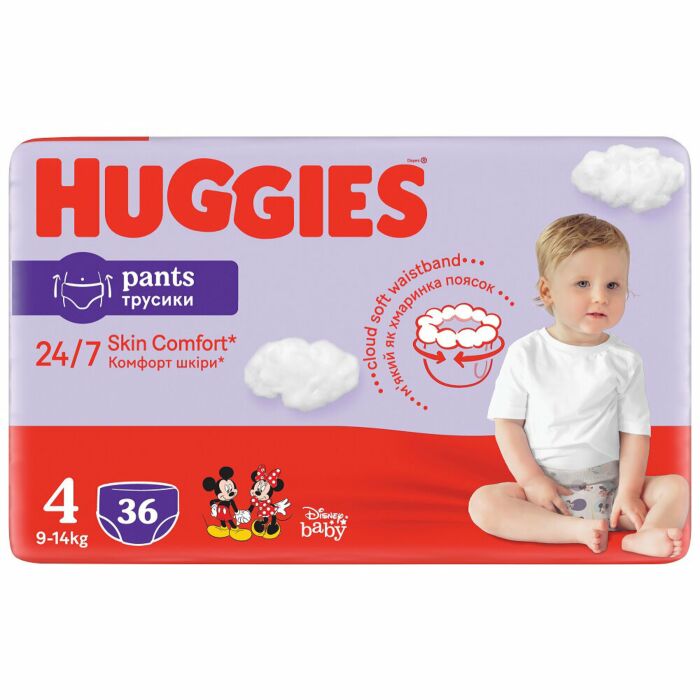 HUGGIES Pants Nohavičky Plienkové Jednorazové 4 (9-14 kg) 36 ks