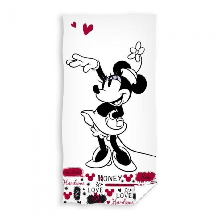 Carbotex Detská Froté Osuška - Zamilovaná Minnie Mouse Biela