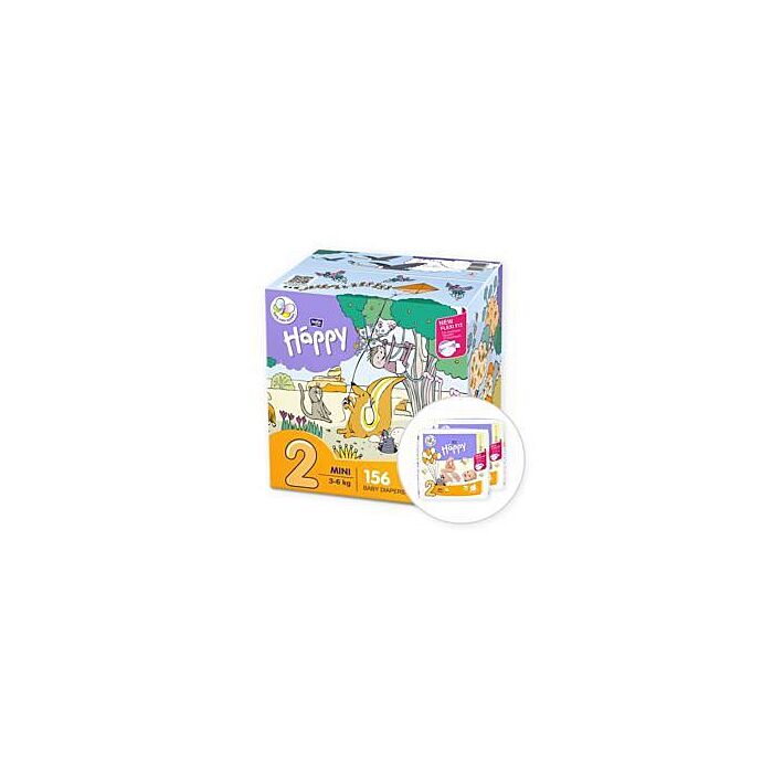 BELLAHAPPY Happy Mini 2 Big Toy Box Jednorázové Plienky 3-6 Kg 156 Ks 