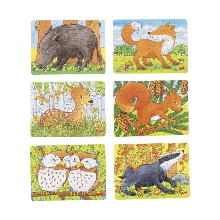Goki Mini Puzzle 6 Kusov Lesné Zvieratká