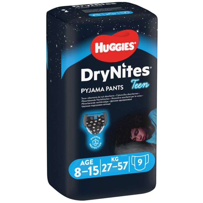 HUGGIES DryNites Nohavičky Plienkové Jednorazové Pre Chlapca (27-57 kg) 9 ks