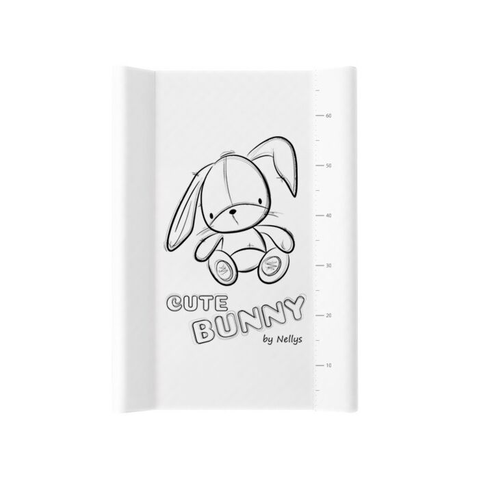 Nellys Prebaľovacia Podložka Tvrdá MDF Cute Bunny 50 x 70cm Biela