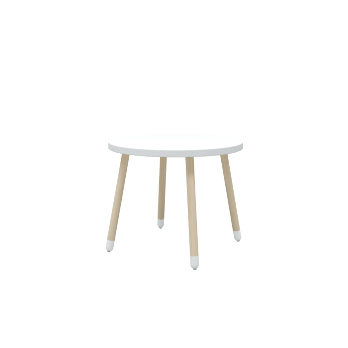 FLEXA Drevený Okrúhly Stôl Pre Deti Biely Dots