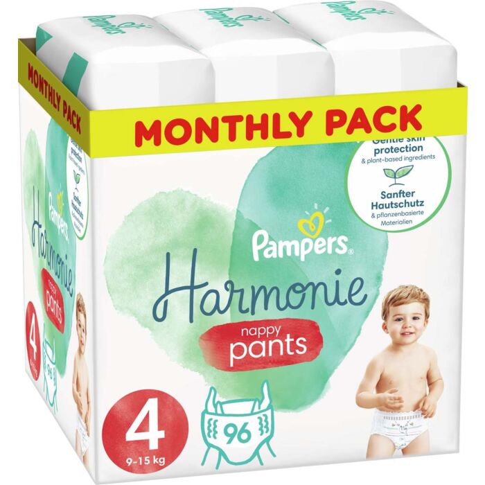 Pampers Harmonie Pants Nohavičky Plienkové Jednorazové 4 (9-15 kg) 96 ks
