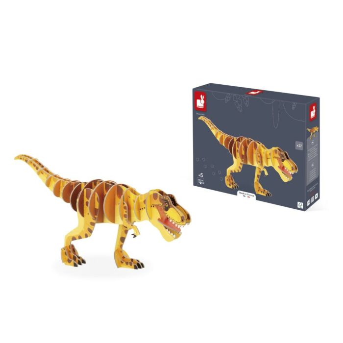 Janod Drevené 3D Puzzle Dinosaurus T-Rex Dino 27 Ks