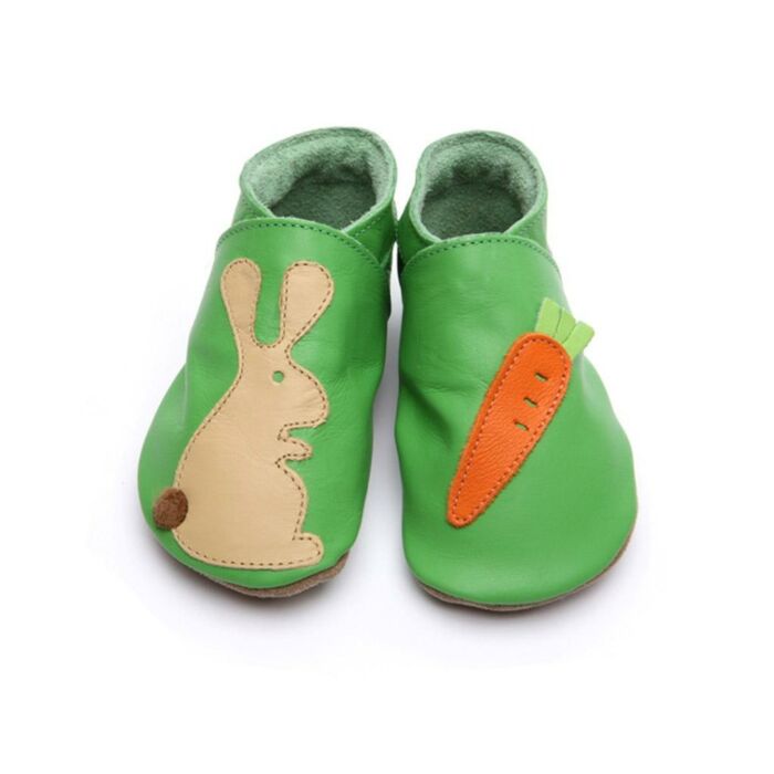 Starchild Chlapčenské Kožené Topánočky Rabbit Carrot On Green