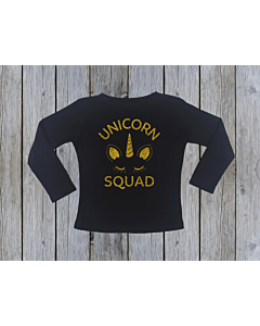  Dievčenské Bavlnené Tričko Unicorn Squad Čierne 