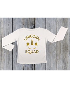  Dievčenské Bavlnené Tričko Unicorn Squad Biele