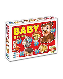  Detské Puzzle Baby Lesné Zvieratká 6ks