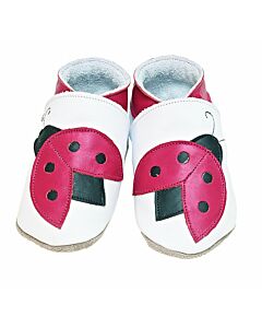  Dievčenské Kožené Topánočky Ladybug White