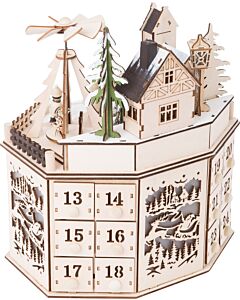Drevený Adventný Kalendár Vianočná Pyramída 