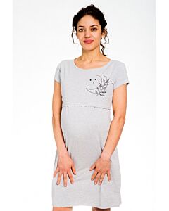  Tehotenská Dojčiaca Nočná Košeľa MOON Šedý Melír