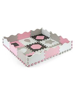  Penové Puzzle Podložka Ohrádka Jolly 3x3 Shapes Pink Grey