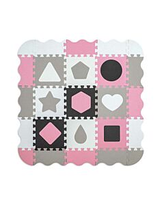 Penové Puzzle Podložka Ohrádka Jolly 3x3 Shapes Pink Grey