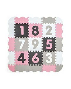  Penové Puzzle Podložka Ohrádka Jolly 3x3 Digits Pink Grey