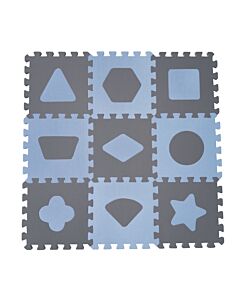  Penová Hracia Podložka Puzzle Geometrické Tvary Blue 90x90 Cm 