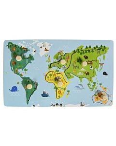  Edukačná Vkladačka S Úchytmi Mapa Sveta