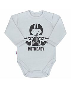  Body Dlhý Rukáv Moto Baby Sivé