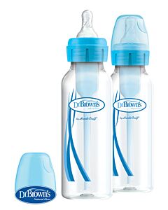  Fľaša Antikolik Options+ Úzka 2x250 ml- Plast, Modrá