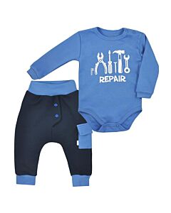  2- Dielna Bavlnená Dojčenská Súprava Repair Blue