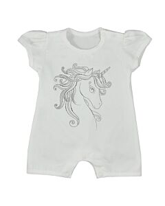  Dojčenský Letný Overal Unicorn Summer Biely