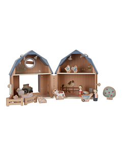  Domček Pre Bábiky Drevený Prenosný Farma