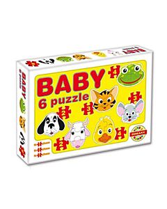  Detské Puzzle Baby Zvieratká 6ks