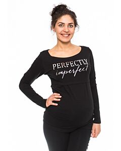  Tehotenské Dojčiace Tričko Perfectly Čierne