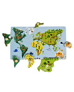  Edukačná Vkladačka S Úchytmi Mapa Sveta