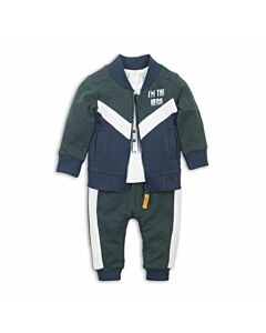  3-Dielny Set D-JUST BE COOL I'M THE HERO Green+Off White+Navy