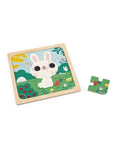 Drevené Puzzle S Predlohou Pre Najmenších Zajac 9 Ks